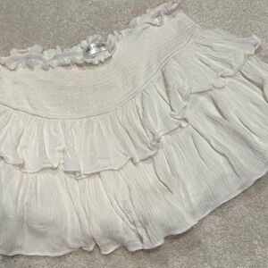 Vestique Cream Bubble Mini Skirt with Ruffled Tiers